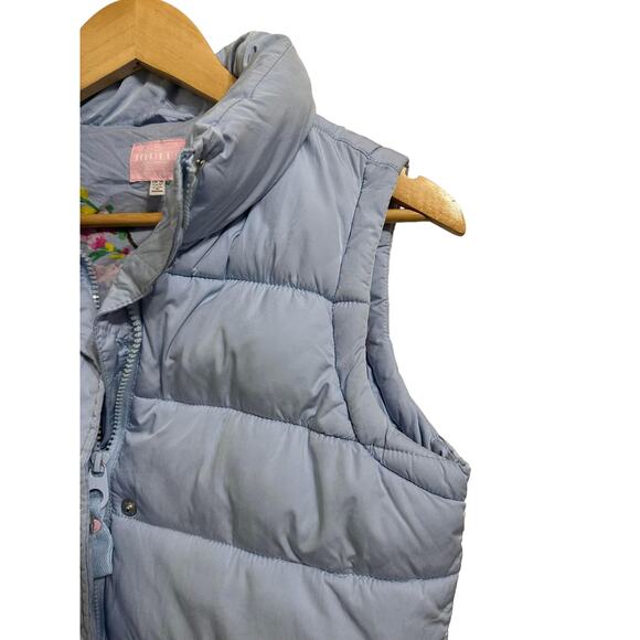 Joules‎ Women's Eastleigh Padded Lined Front Zip Light Blue Vest Jacket Size 6 - Picture 2 of 5